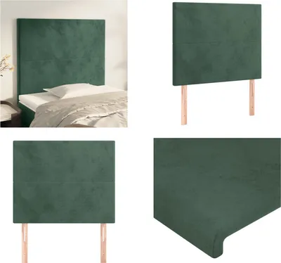 Produktbild von vidaXL Kopfteile 2 Stk. Dunkelgrün 100x5x78/88 cm Samt - Kopfteil - Kopfteile - Bett-Kopfteil - Bettkopfteil