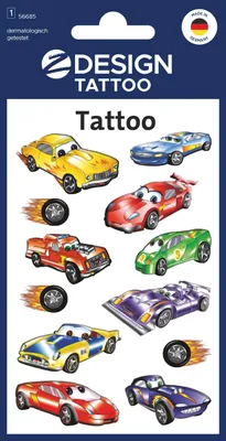 Image de AVERY ZWECKFORM Kinder Tattoos "Autos" 56685 10 Stück Verkaufseinheit 666458 4004182566855
