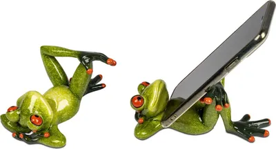 Produktbild von formano Frosch Handyhalter Dekofigur Handbemalte Smartphone Halterung Polyresin