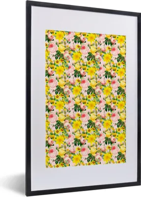 Produktbild von MuchoWow® MuchoWow® Gerahmtes Poster Blumen - Rosen - Frühling 40x60 cm - Poster mit zchwarzem Bilderrahmen - Poster in Rahmen