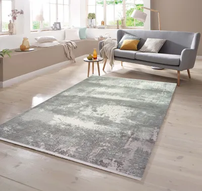 Produktbild von Teppich abstrakt aus Naturfasern in grau creme Größe - 200 x 290 cm