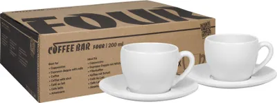 Immagine prodotto di Könitz Capuccinotassen 2er Set Coffee Bar FOUR, Tasse, Porzellan, Weiß, 200 ml, 1758000004