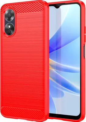 Produktbild von Mobigear Brushed Slim  OPPO A17 Hülle Flexibles TPU Backcover - Rot