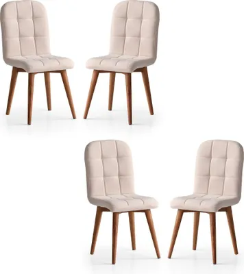 Produktbild von Skye Decor, Retro - 708, Stuhlset (4 Stück), 100 % SPERRHOLZ, Creme, 41 x 51 x 88 cm