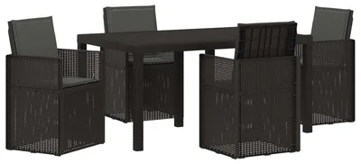 Image de vidaXL Ensemble de jardin pour 5 personnes, anthracite, en polypropylène