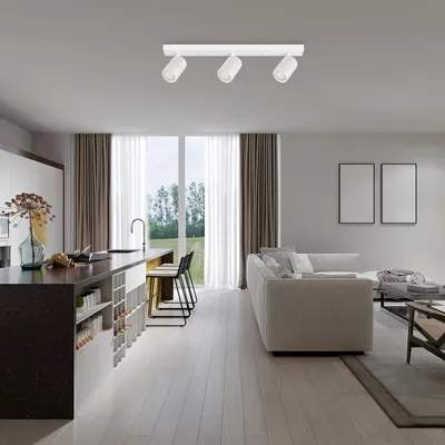 Produktbild von LED Deckenstrahler 3-flammig GU10 schwenkbar 350° drehbar – moderner Deckenspot Weiß Braytron