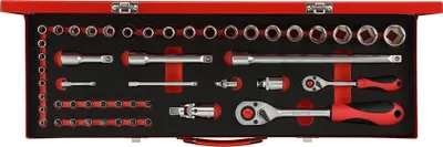 Produktbild von GEDORE red R46004049 Steckschlüssel-Satz 1/4"+1/2" 49-teilig, 3300010