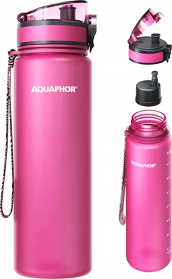 Produktbild von AQUAPHOR Wasserfilterflasche 0,8l rosa + 1 Filterfeststoff