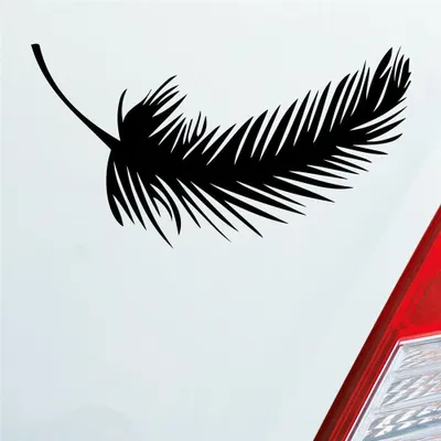 Produktbild von Auto Aufkleber Feder Federn Tuning Deko Vintage 10x5,5 cm Schwarz Matt Sticker Heckscheibenaufkleber