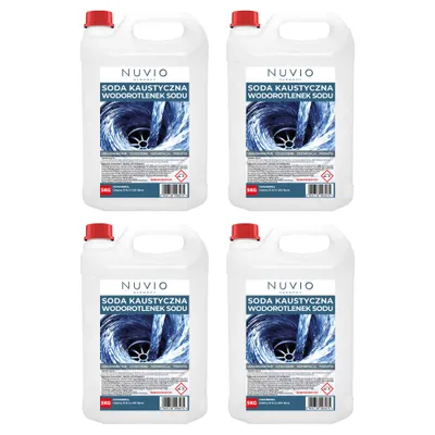 Image de Soude caustique 4x5 kg - Hydroxyde de sodium NaOH 20kg Granulés techniques