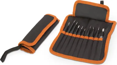 Productafbeelding van Set van precisie pincetten - antistatisch - 11 stuks - matzwart