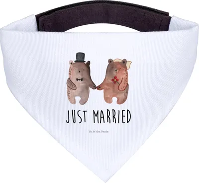 Produktbild von Mr. & Mrs. Panda Halstuch Für Hunde Bär Heirat - Weiß - Geschenk, Tuch, Verheiratet Heirate Hochzeit Hochzeitsgeschenk Hochzeitspaar, Teddy, Hundehalstuch, Hund