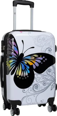 Produktbild von Butterfly Weiss Motiv Bordgepäck Trolley Schmetterling Koffer 35 Liter Bowatex