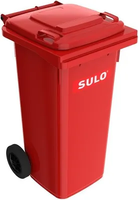 Produktbild von 120 Liter Sulo Mülltonne, Mülleimer, Abfalltonne, Großmüllbehälter rot