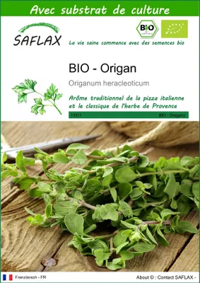 Image de SAFLAX  -- Origan - 1500 graines - Avec substrat - Origanum