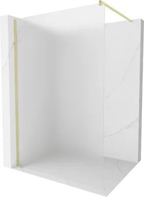 Image de Mexen Kioto Paroi de douche à l'italienne 140 x 200 cm, verre au lait 8 mm, or brossé - 800-140-101-55-30