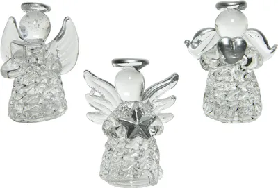 Produktbild von Christbaumschmuck Glas Engel 4cm klar transparent, 1 Stück sortiert
