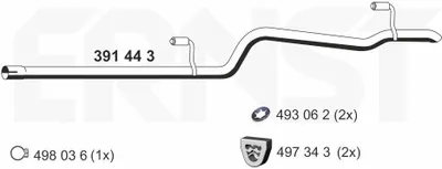 Produktbild von ERNST Abgasrohr Auspuffrohr passend für MERCEDES-BENZ SPRINTER 3-t Kasten (903) Hinten 391443