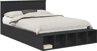Immagine prodotto di vidaXL Struttura letto con ripiano nero 150 x 200 cm in legno
