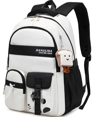 Productafbeelding van Rugzak voor tienermeisjes, donkerzwart, waterdicht, 35 liter, met laptopvak