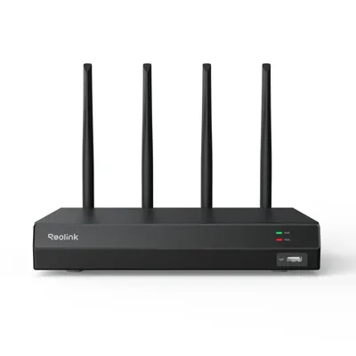 Zdjęcie produktu dla Reolink RLN12W, 16-kanałowy rejestrator NVR 2TB HDD 5/2.4 GHz Wi-Fi 6, nagrywanie lokalne 24/7, bez połączeń PoE, do 16TB, czarny