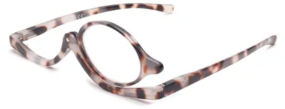 Produktbild von JM Schminkbrille mit Klappbaren Glaesern, Lesebrille zum Schminken für Damen Graue Schildkröte+1.0