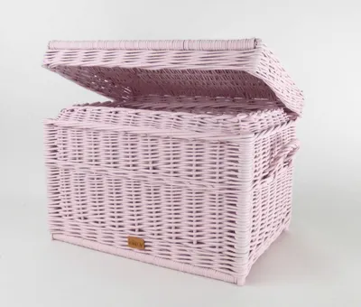 Zdjęcie produktu dla WikliBOX - Wiklinowa skrzynia na zabawki różowa - 60x38x37cm