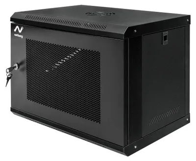 Zdjęcie produktu dla Szafa Rack NETBERG 19" 9U 450x600x400mm instalacyjna serwerowa na elektronikę wisząca drzwi perforowane czarna