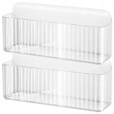 Produktbild von EDIBAZZAR | 2er-Set selbstklebende Organizer für Kosmetikpinsel, transparenter Behälter