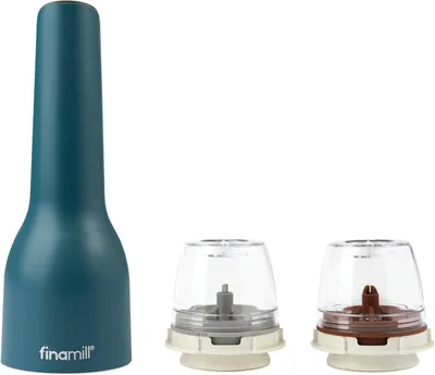 Productafbeelding van FINAMILL Finamill oceaanblauw, met een FinaPod Pro Plus en een FinaPod Peppercorn, oplaadbaar. Modelnummer: FNM GP813437-111OCB. Artikelnummer: 722152850141