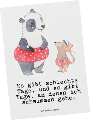 Produktbild von Mr. & Mrs. Panda Postkarte Otter Schwimmen - Weiß - Geschenk, Schwimmkurs, Postkarten, Wassersport, Grußkarte, Fotokarte, Ansichtskarte, Ansichtskarten