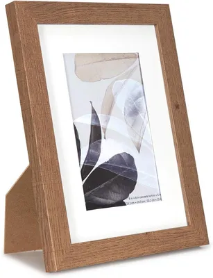 Set von 3 Holz-Fotorahmen braun 8 x 6 cm für Tisch- und Wandmontage