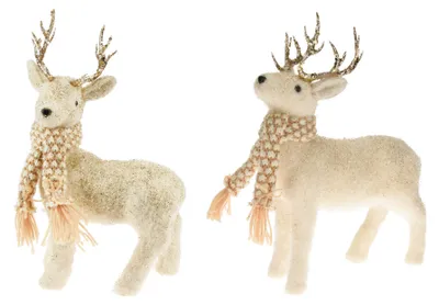 Produktbild von 2er-Set Weihnachtsdeko Rehkitz creme, 22 × 35 cm