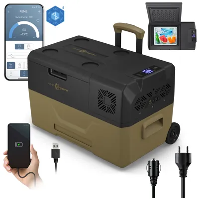 Produktbild von PEME Expedition 30 Kompressor-Wanderkühlschrank – 27,8L, -20°C bis +20°C, Smartphone-Steuerung, 2 Stromquellen, ECO-Modus, Transportrollen, USB