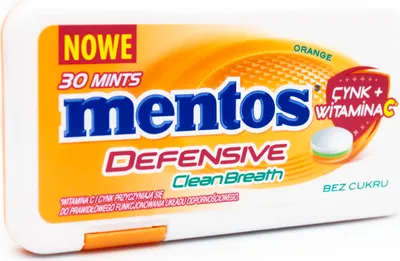 Obrázek produktu pro Mentos Odświeżające pastylki o smaku pomarańczowym bez cukru 21 g