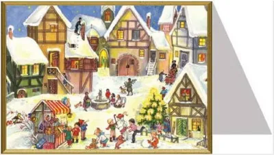 Produktbild von Weihnachtskarte Weihnachtsmarkt mit Kindern, 17,6 x 12,5 cm