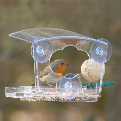 Produktbild von Famanu Fenster-Vogelfutterspender mit starken Saugnäpfen - für Wildvögel