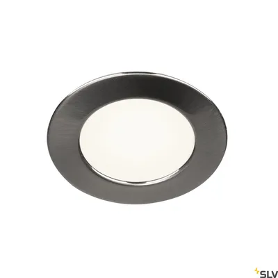 Produktbild von SLV 112225 DL 126 LED Downlight rund metallgebürstet warmweiss 12V