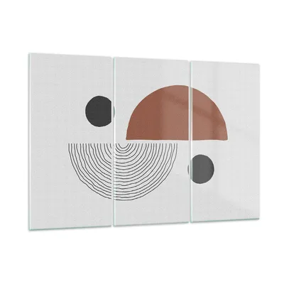 Produktbild von Bilder auf glas - 3 Teile - Abstraktion Figuren Geometrisch - 105x70cm - Glasbilder - Wandbilder - Bilder - Wanddekoration aus Glas - Glas Bilder - Wandbild auf Glas - GCE105x70-4153