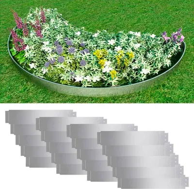 Obrázek produktu pro The Living Store Obruba trávníku 20 ks. Pozinkovaná ocel 100 x 20 cm