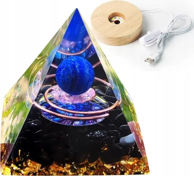 Obrázok produktu pre Pyramída ORGONIT +LED LAMPY LAMPA 5cm CRYSTAL AMULET 5cm HX07