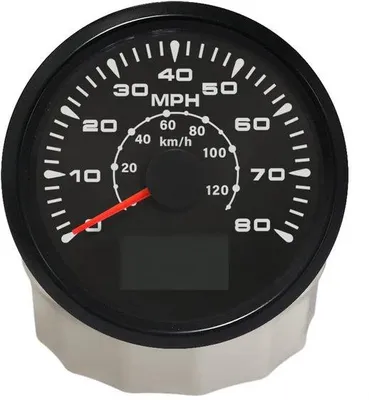 Produktbild von Universelle GPS Geschwindigkeitsmesser 0-120 km/h - wasserdichter Kilometerzähler für Auto, Motor und Boot (85mm)