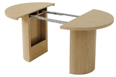 Imagen del producto de Mesa extensible para comedor - Ovalada - 90/125/160 x 90 cm - Tablero reforzado - Espacio de almacenamiento - Para hasta 8 personas - Roble