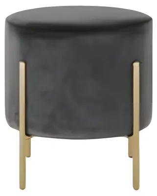 Image de Tabouret rembourré gris design Tabouret d'appoint pour salon Meubles élégants