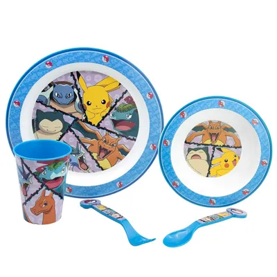 Produktbild von Pokemon Teller-Set Mikrowellengeeignet 5-teiliges Kindergeschirr