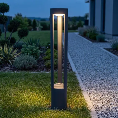 Produktbild von Wegeleuchte Anthrazit 80 cm hoch IP54 wetterfest GX53 Modern Außenleuchte Garten Stehlampe außen Einfahrt