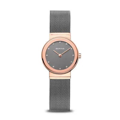Produktbild von BERING Classic Damenuhr grau/roségoldfarben 10126-369