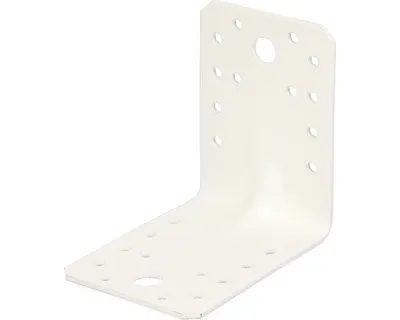 Produktbild von Schwerlast-Winkelverbinder m. Sicke 90 x 90 x 65 mm, weiß kunststoffbeschichtet, 1 Stück
