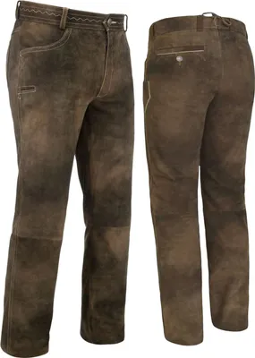 Produktbild von Trachten Herren Lederhose Tassilo 253-H Lange Hose Ziegenvelour , Größe:58/3XL