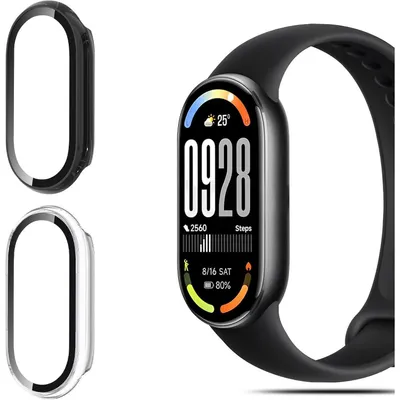 Image de Étui de protection pour Xiaomi Band 10 avec protection d'écran, noir et transparent